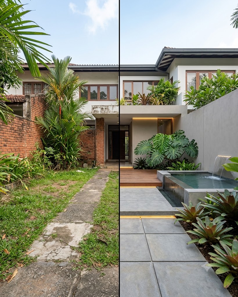 Modern Hardscape Transformation after